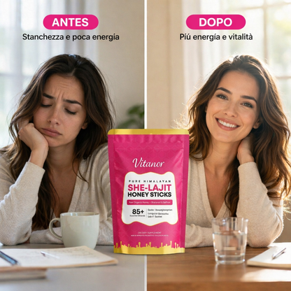 Vitanor™ She-Lajit — Il Bastoncino di Miele al Puro Shilajit Himalayano